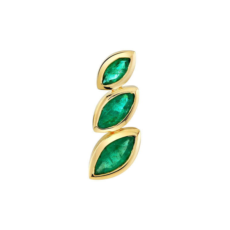 READY TO SHIP EMERALD STACKED MARQUISE EAR STUD