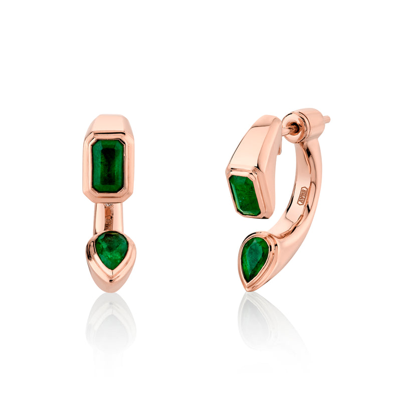 EMERALD BYPASS EARRINGS