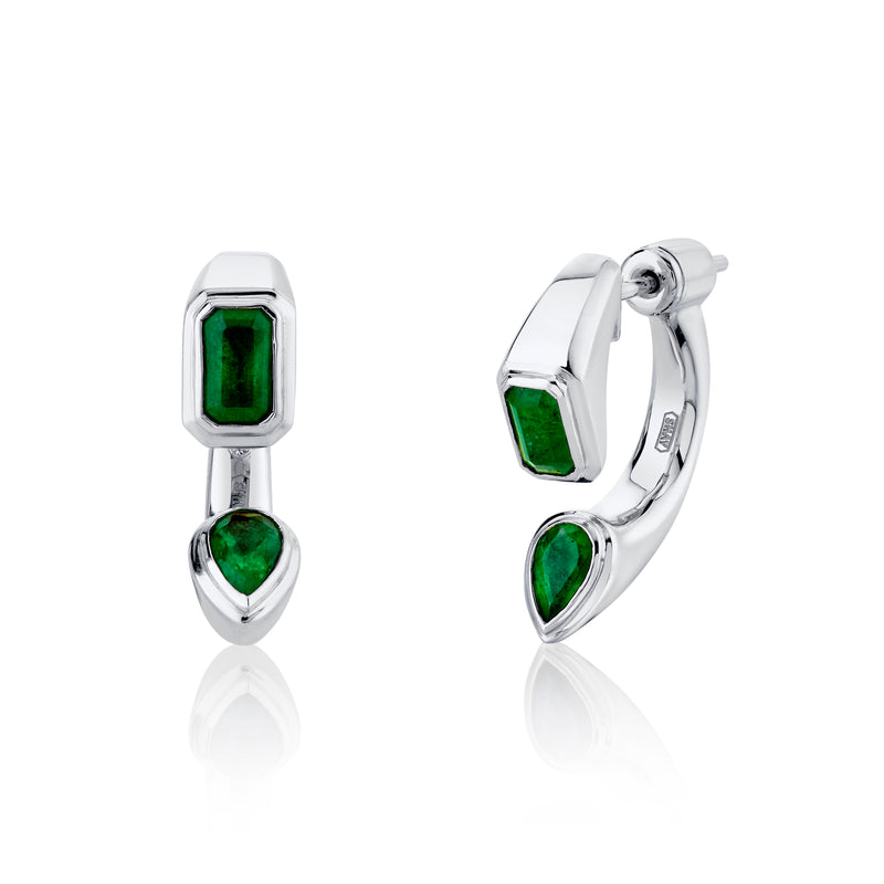 EMERALD BYPASS EARRINGS