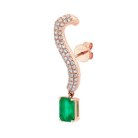 EMERALD & DIAMOND PAVE EAR CRAWLER