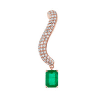 EMERALD & DIAMOND PAVE EAR CRAWLER