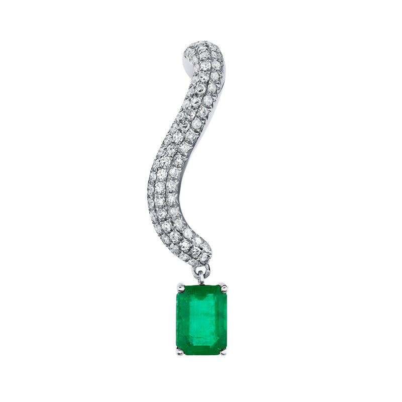 EMERALD & DIAMOND PAVE EAR CRAWLER