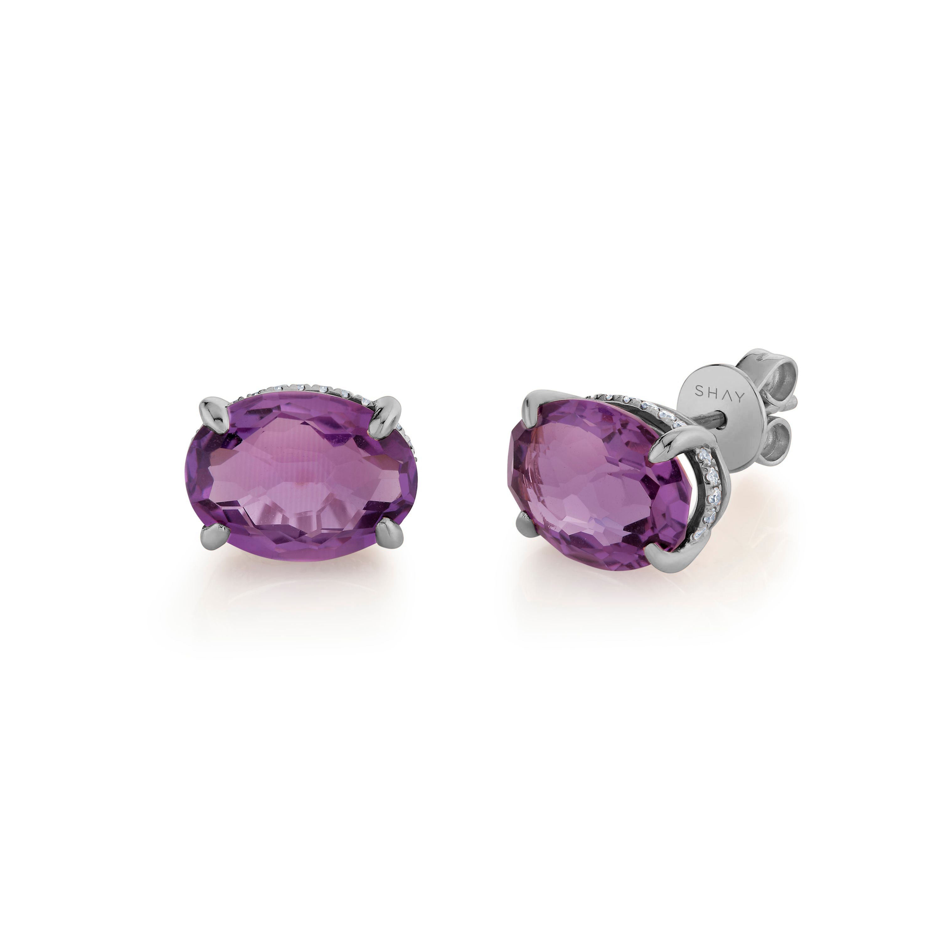 AMETHYST GEM STUDS