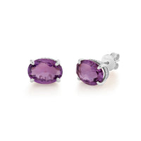 AMETHYST OVAL GEM STUDS