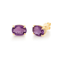 AMETHYST OVAL GEM STUDS