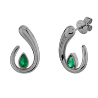 EMERALD PEAR LOOP EARRINGS