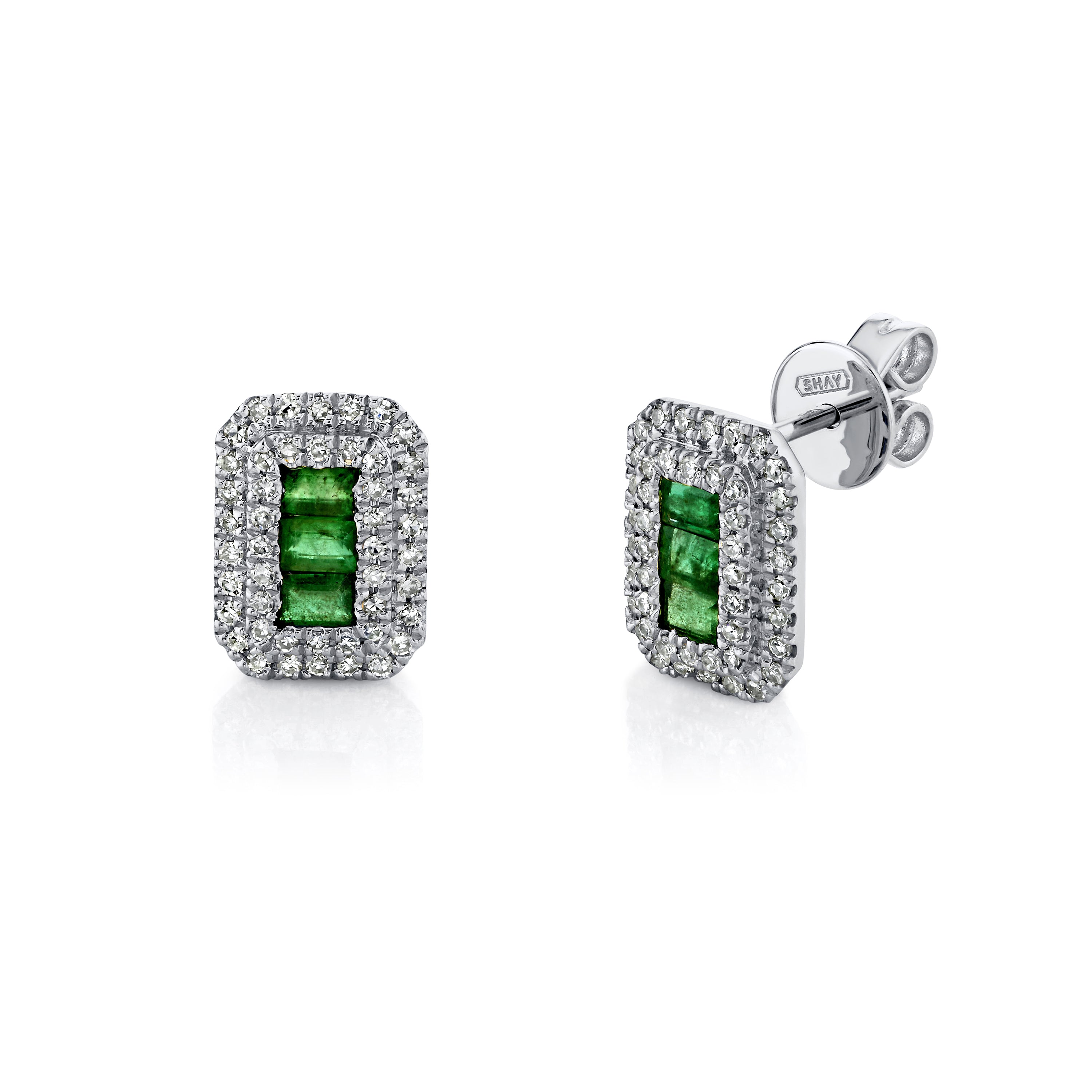 EMERALD & DIAMOND SCALES STUDS