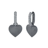 DIAMOND PAVE LINK HEART EARRINGS