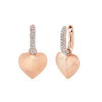 DIAMOND PAVE LINK HEART EARRINGS