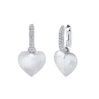 DIAMOND PAVE LINK HEART EARRINGS