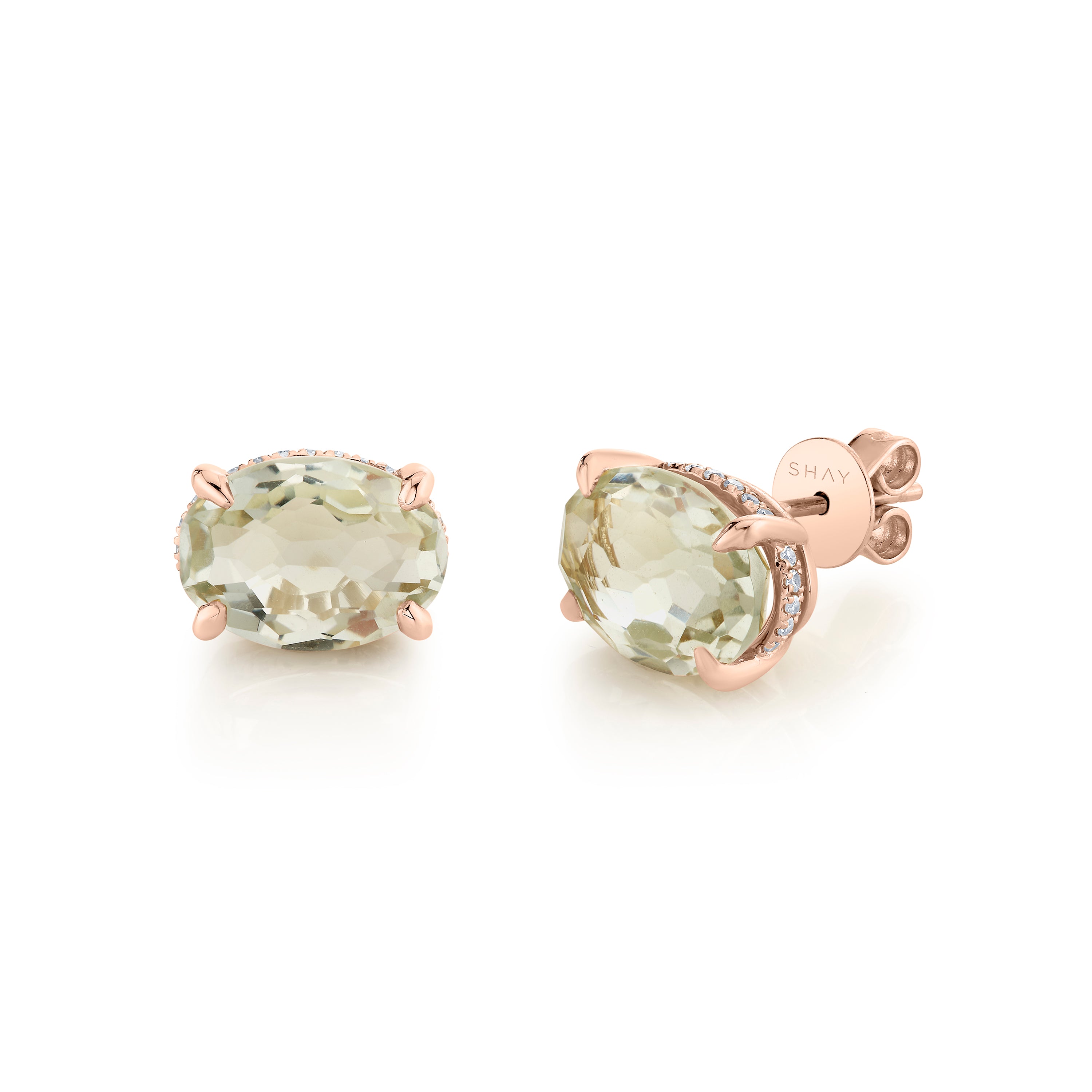GREEN AMETHYST GEM STUDS