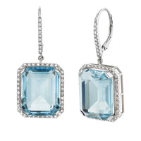 READY TO SHIP LIGHT BLUE CRYSTAL PORTRAIT EARRINGS