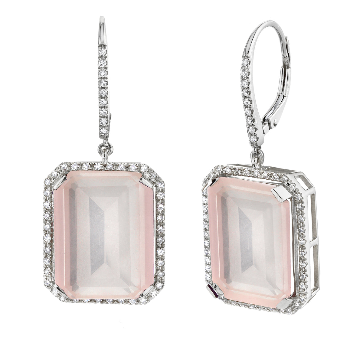 READY TO SHIP LIGHT PINK CRYSTAL PORTRAIT EARRINGS