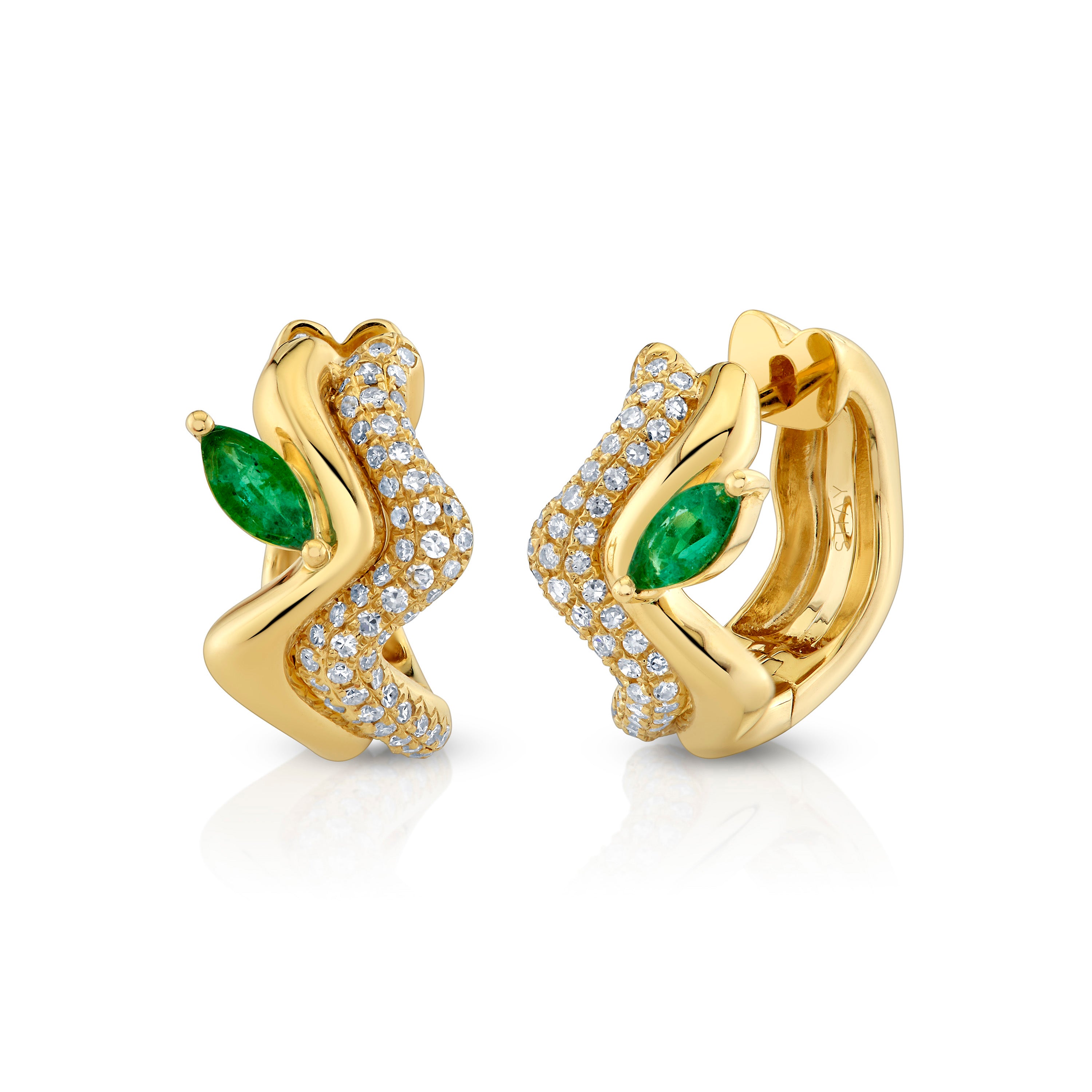 READY TO SHIP EMERALD MARQUISE WAVE HUGGIES