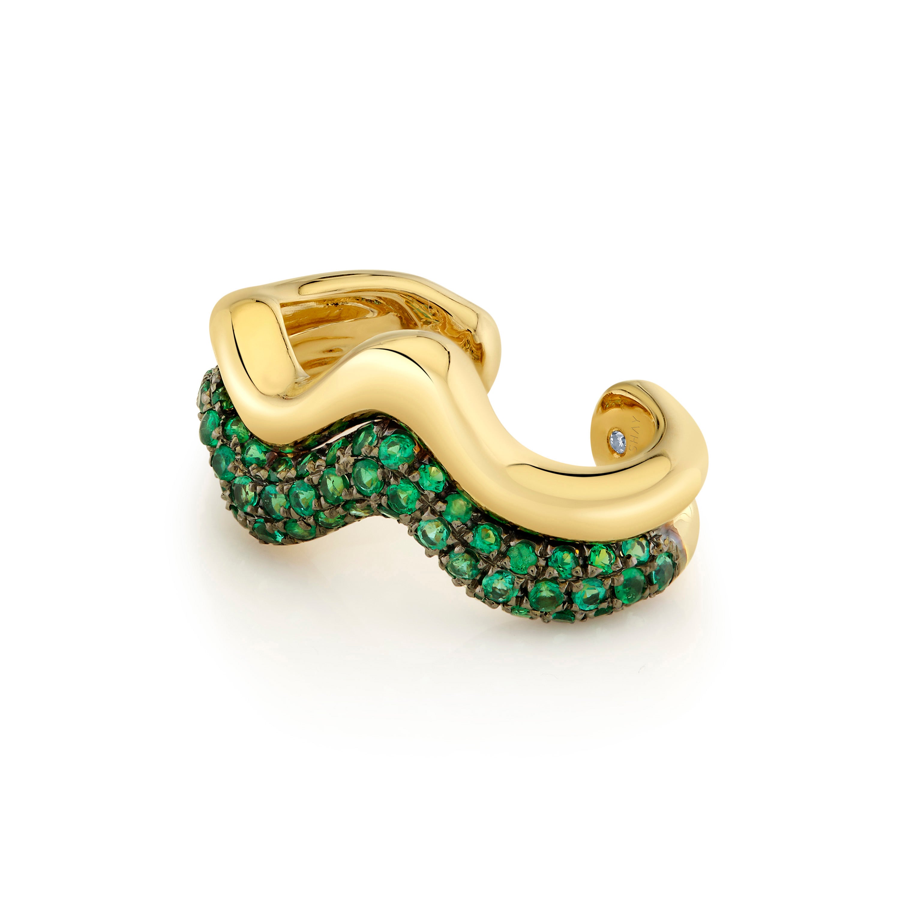 READY TO SHIP EMERALD WAVE EAR CUFF