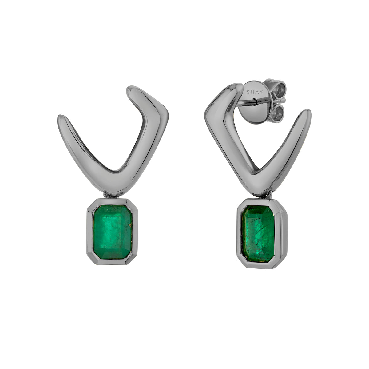 EMERALD BEZEL ZAR EARRINGS