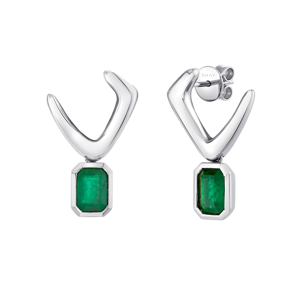 EMERALD BEZEL ZAR EARRINGS