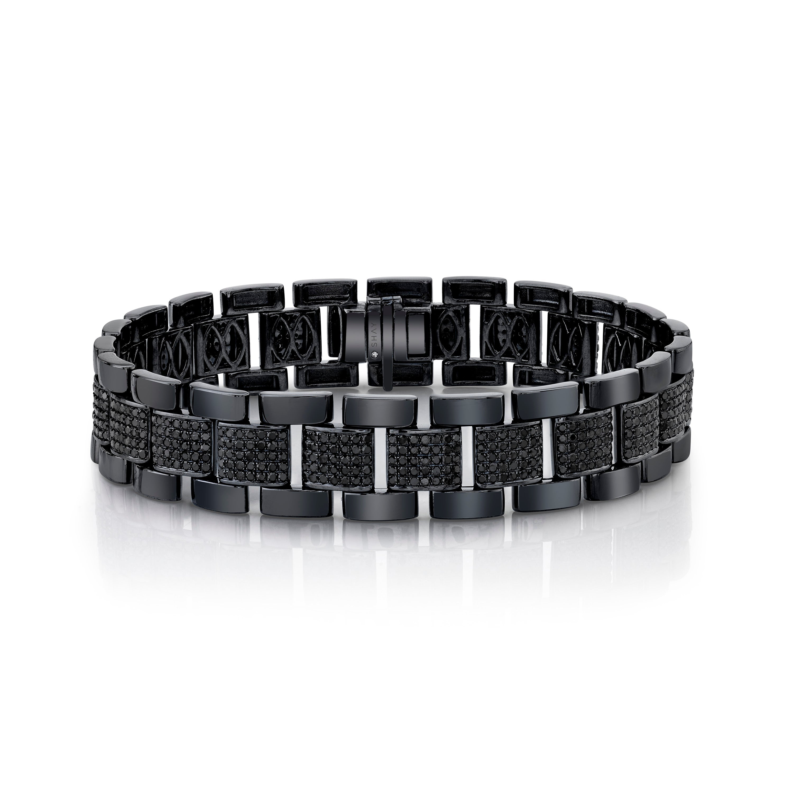 READY TO SHIP MEN'S BLACK DIAMOND PARTIAL PAVE JOURNEY BRACELET
