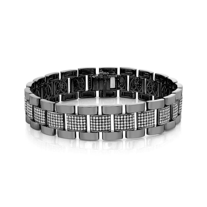 READY TO SHIP MEN'S DIAMOND PARTIAL PAVE JOURNEY BRACELET