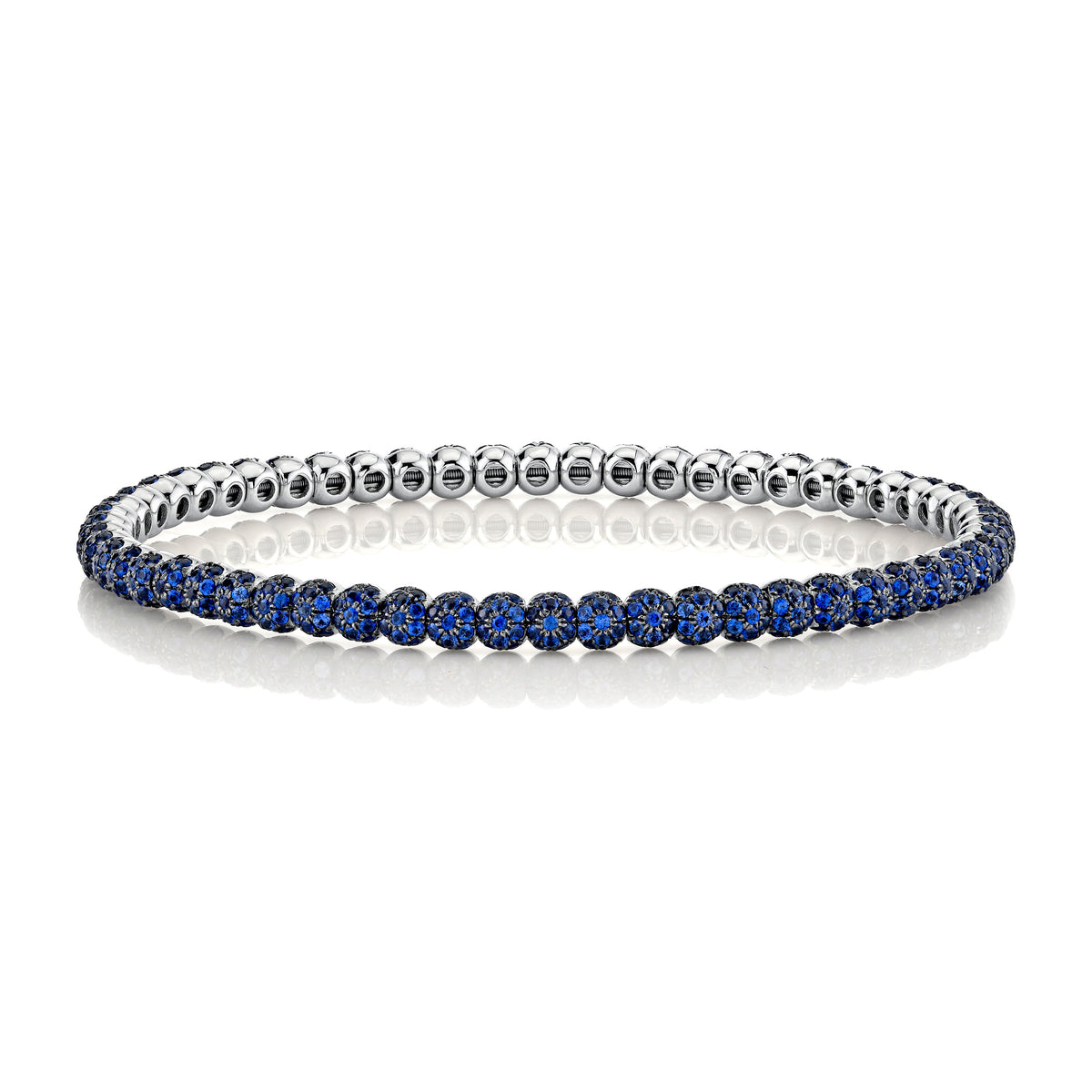 READY TO SHIP MEN'S BLUE SAPPHIRE PAVE BALL BRACELET