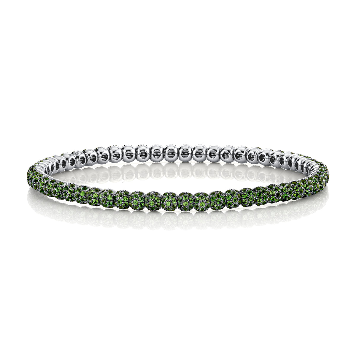 MEN'S GREEN GARNET PAVE BALL BRACELET