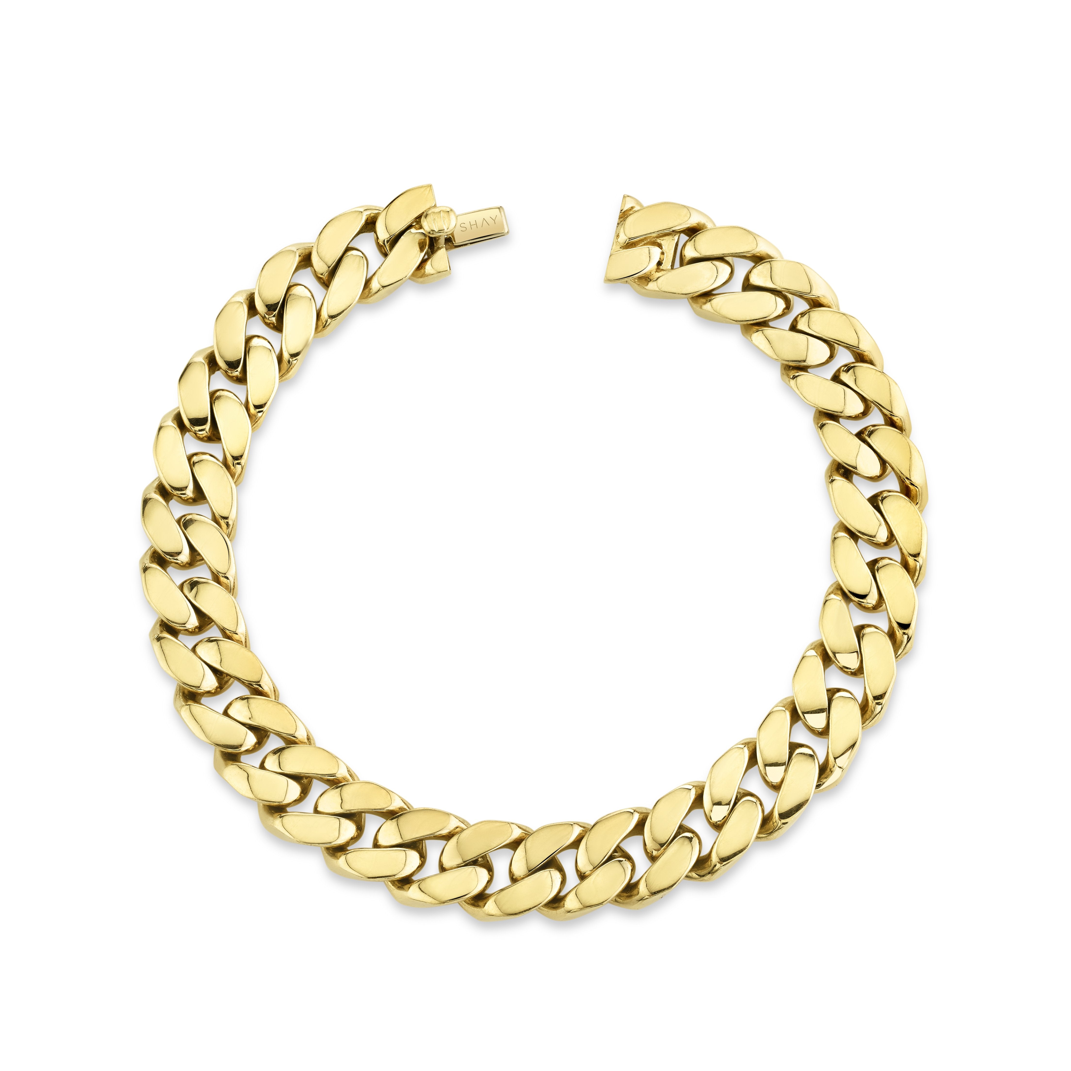 READY TO SHIP SOLID GOLD FLAT LINK BRACELET