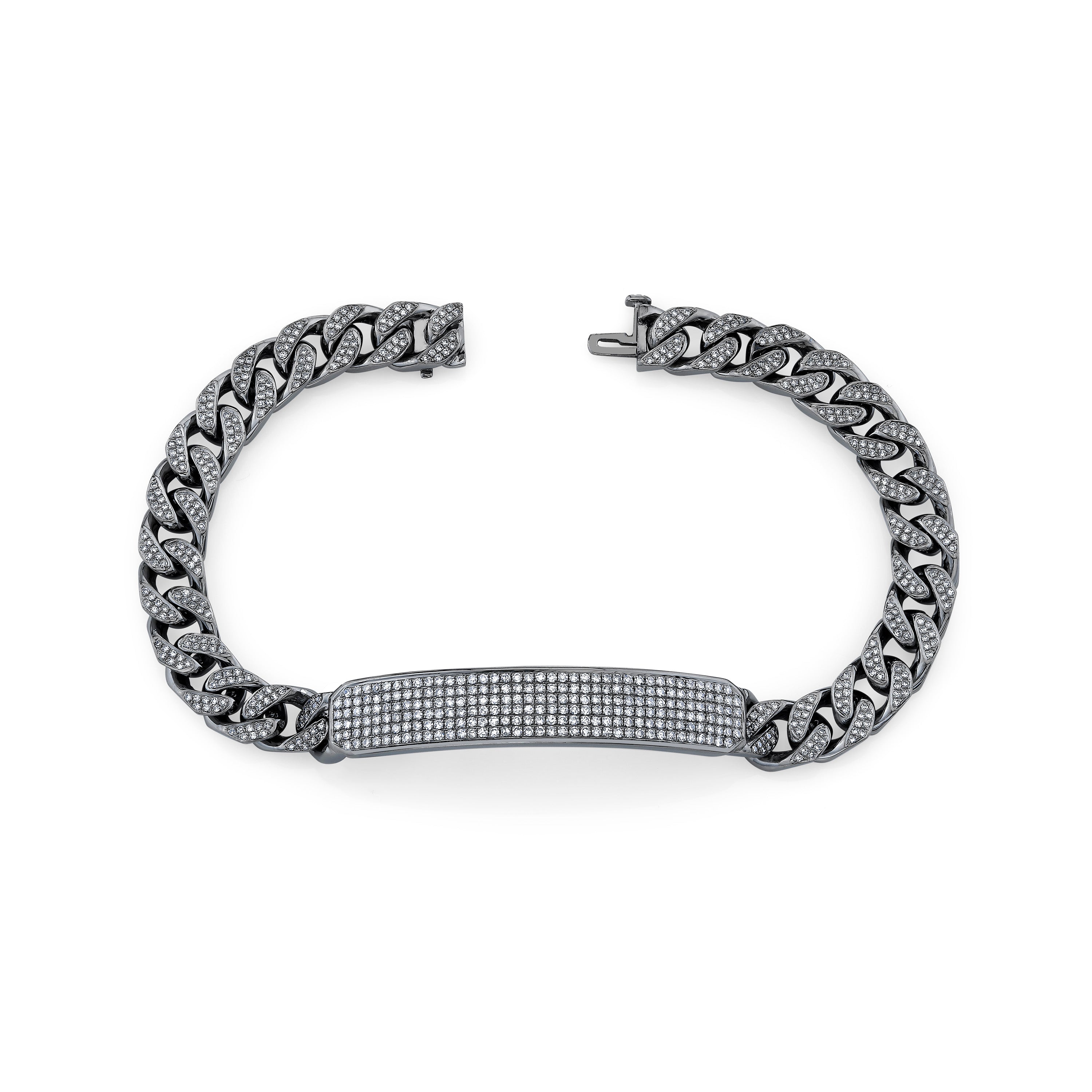 MEN'S DIAMOND PAVE VIGNETTE ID BRACELET