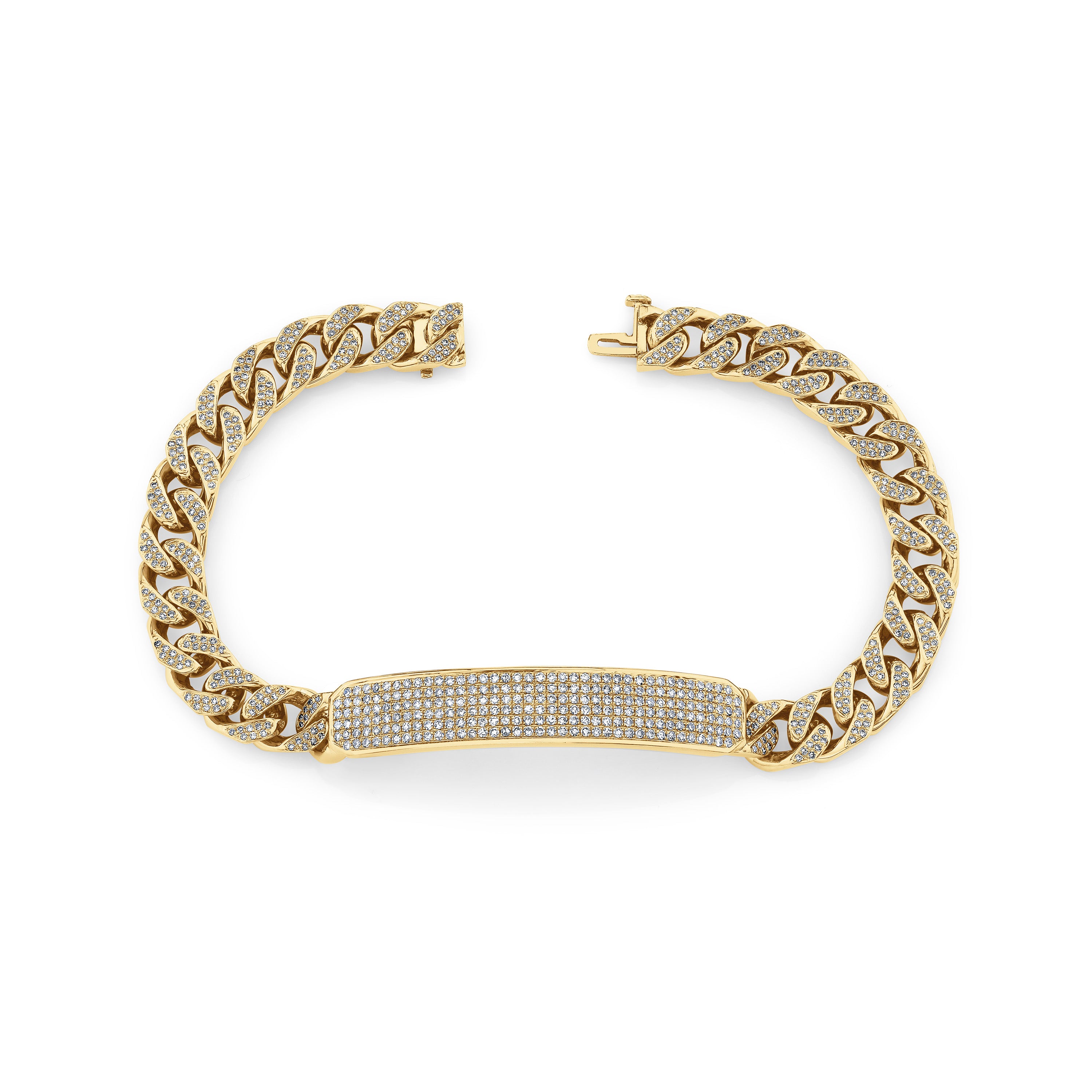 MEN'S DIAMOND PAVE VIGNETTE ID BRACELET