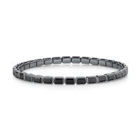 MEN'S BLACK DIAMOND BEZEL STRETCH BRACELET