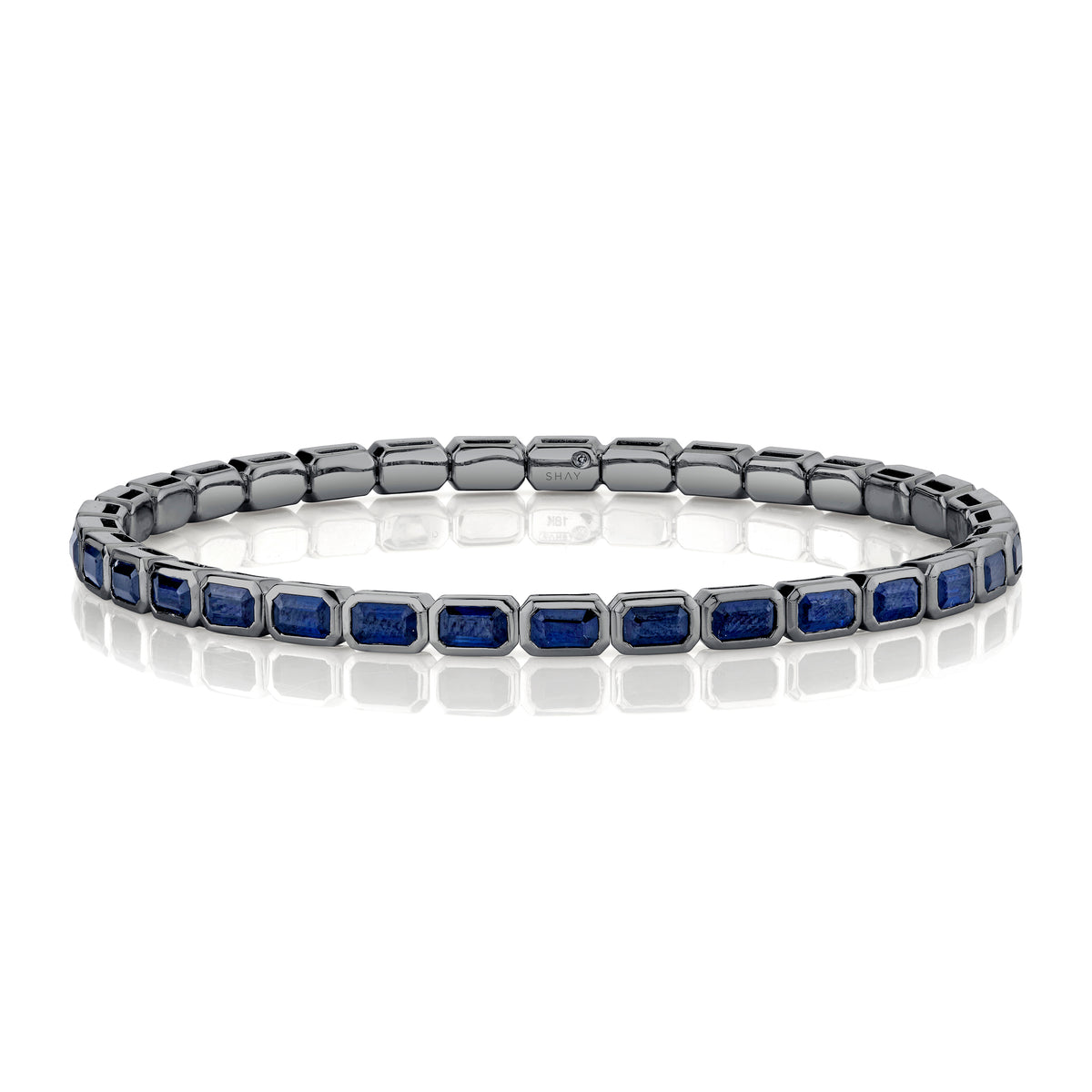 MEN'S BLUE SAPPHIRE BEZEL STRETCH BRACELET