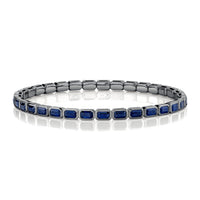 MEN'S BLUE SAPPHIRE BEZEL STRETCH BRACELET