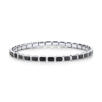 MEN'S BLACK DIAMOND BEZEL STRETCH BRACELET