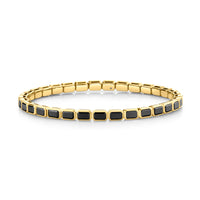 MEN'S BLACK DIAMOND BEZEL STRETCH BRACELET