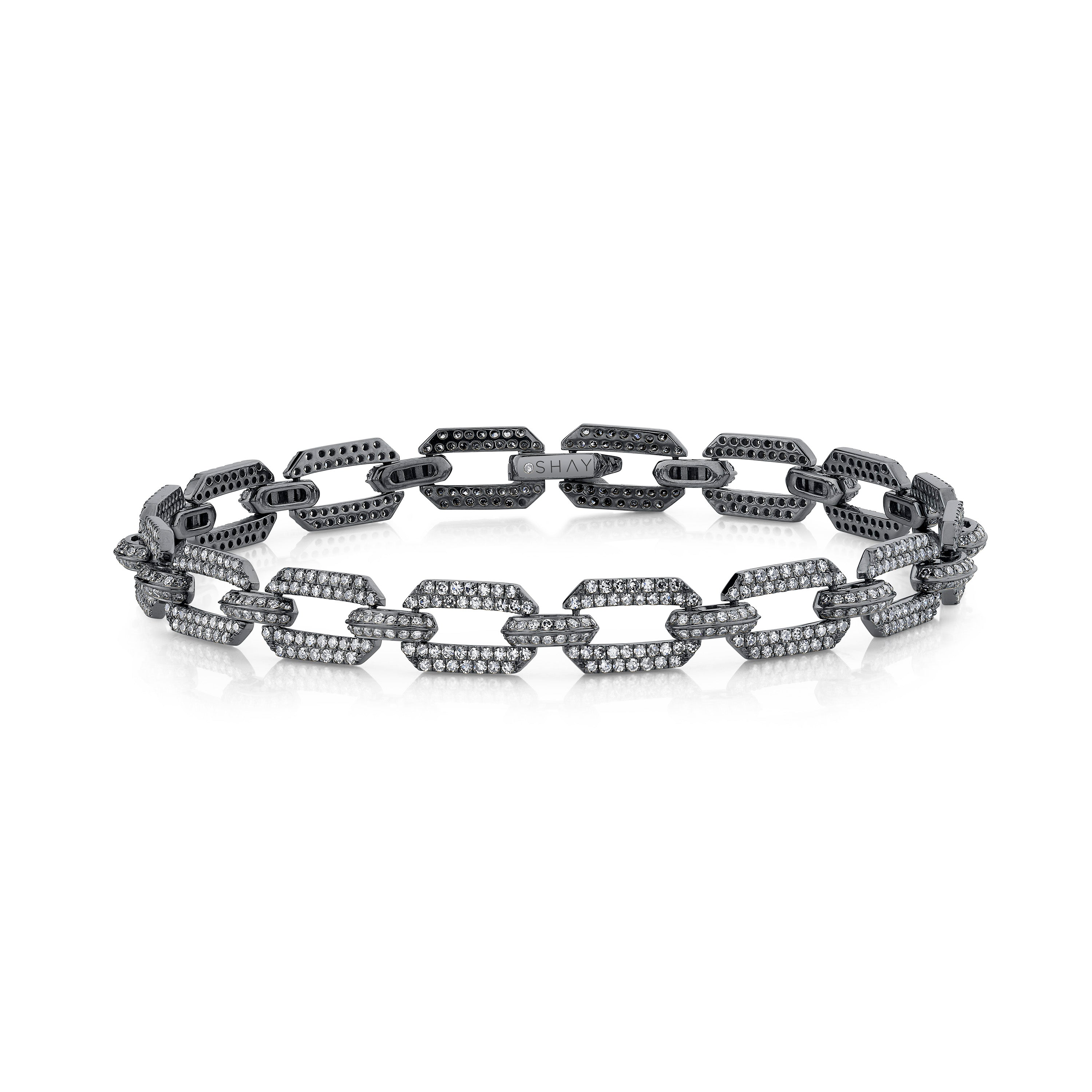READY TO SHIP MEN'S DIAMOND DOME FLAT LINK BRACELET