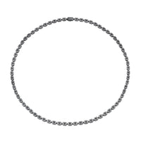 READY TO SHIP MEN'S BLACK DIAMOND ELONGATED HEXAGON TENNIS NECKLACE