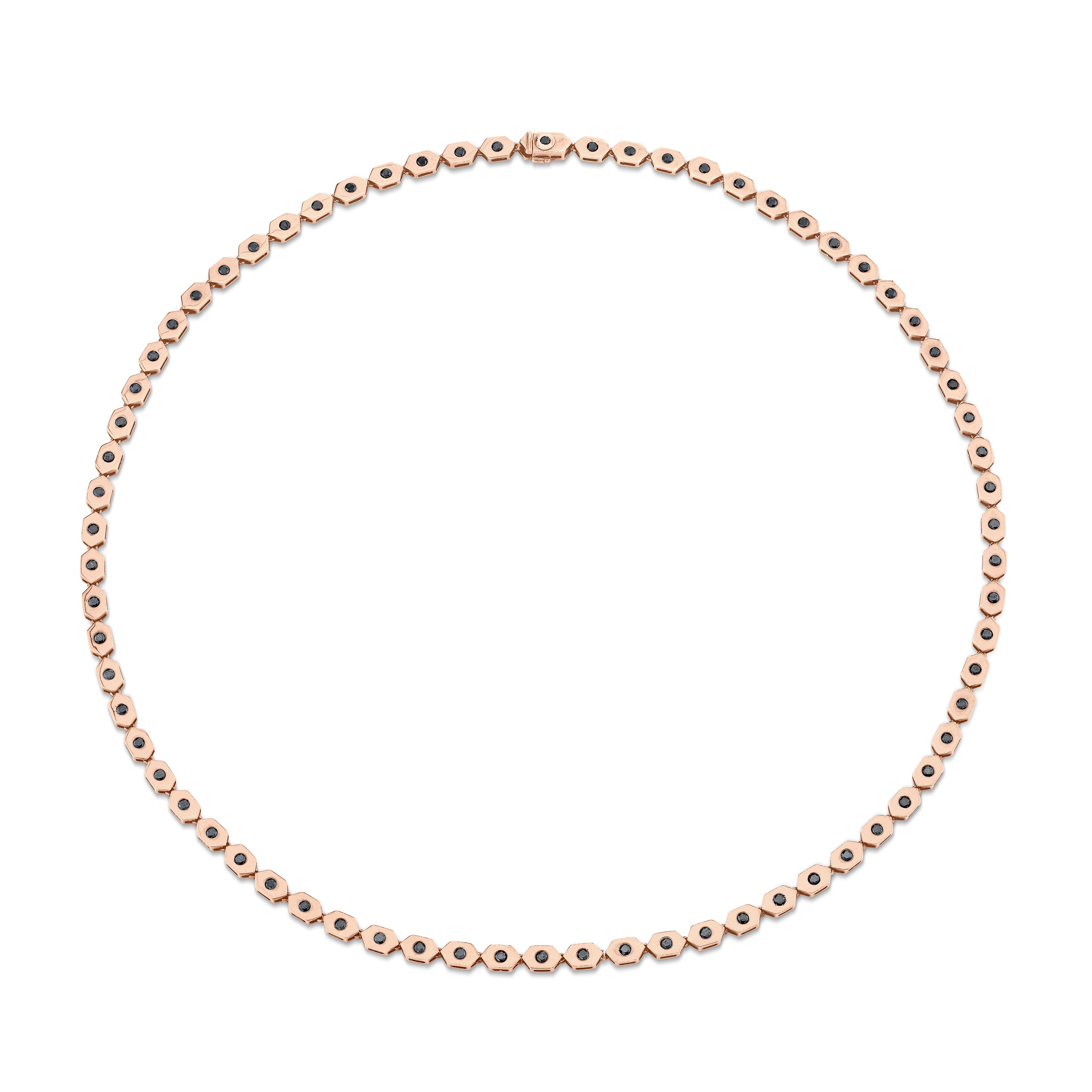 MEN'S BLACK DIAMOND HEXAGON NECKLACE