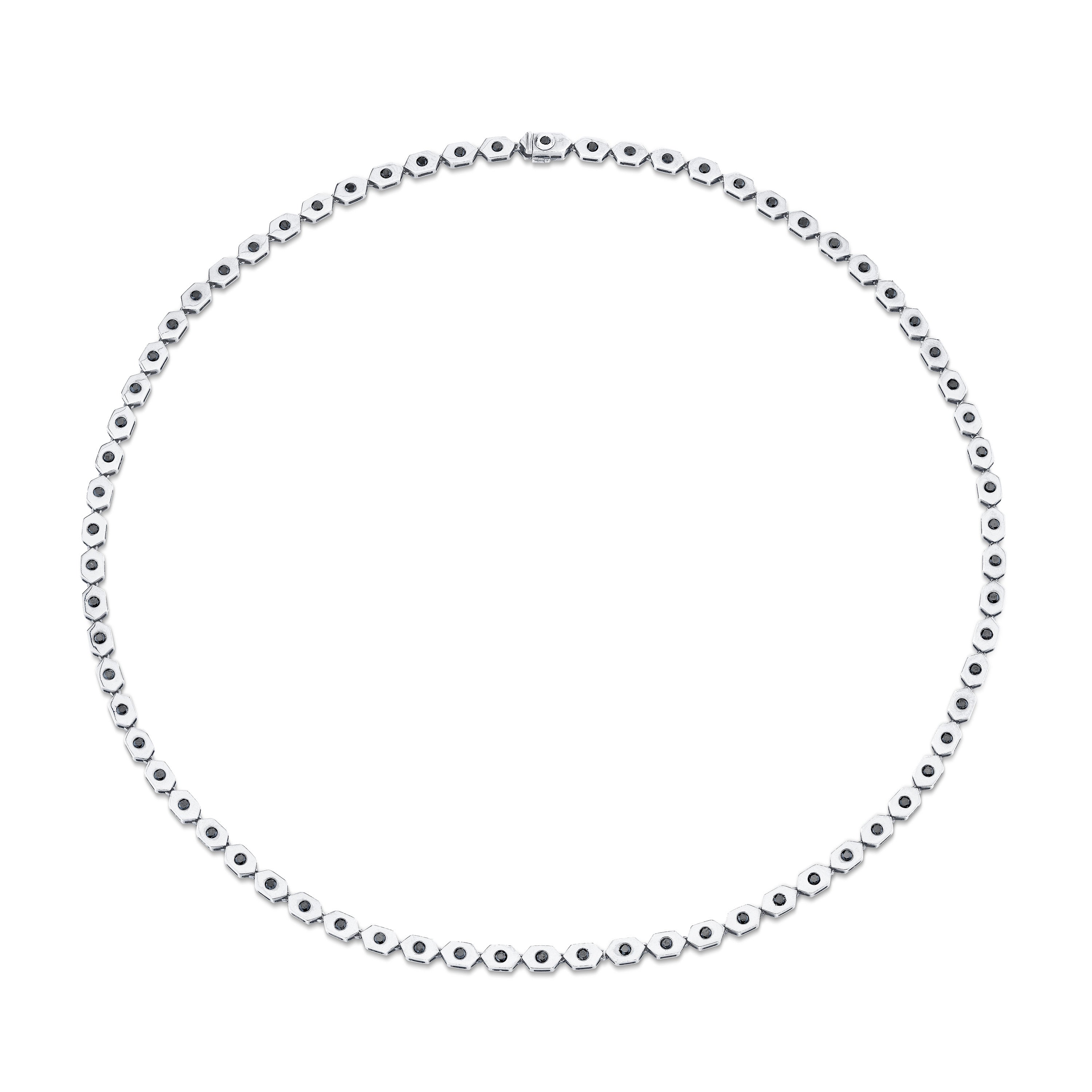 MEN'S BLACK DIAMOND HEXAGON NECKLACE
