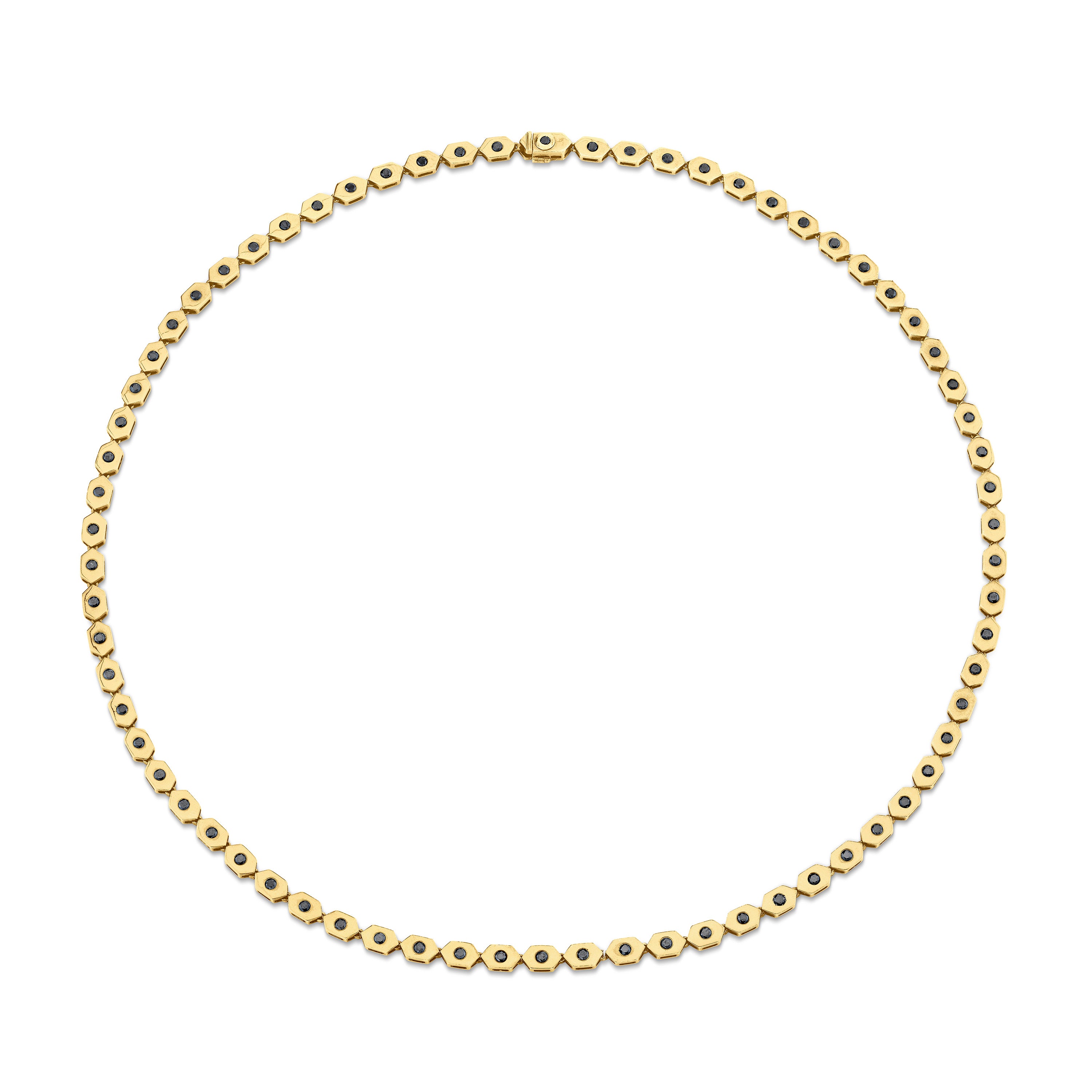 MEN'S BLACK DIAMOND HEXAGON NECKLACE