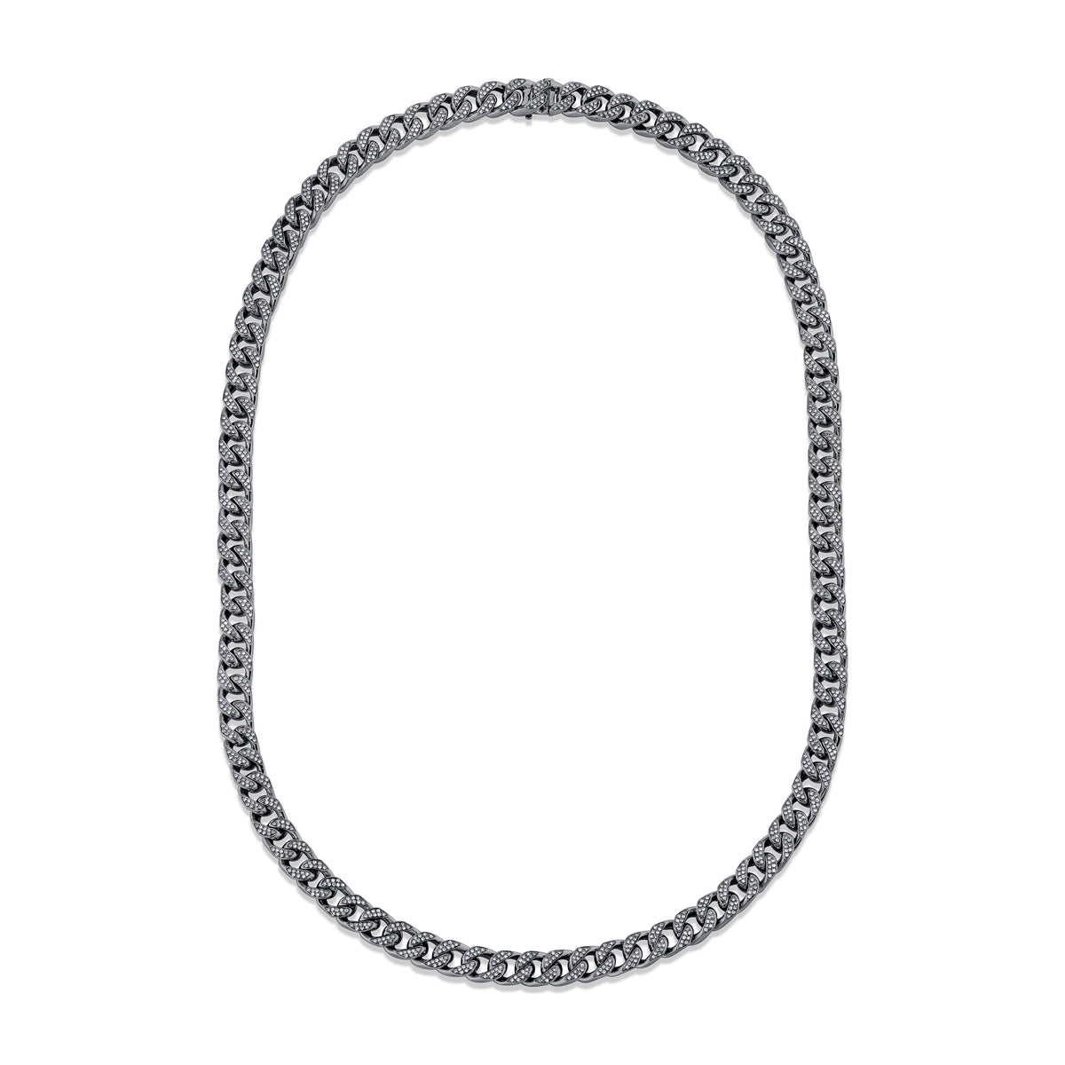 DIAMOND PAVE MEDIUM FLAT LINK NECKLACE