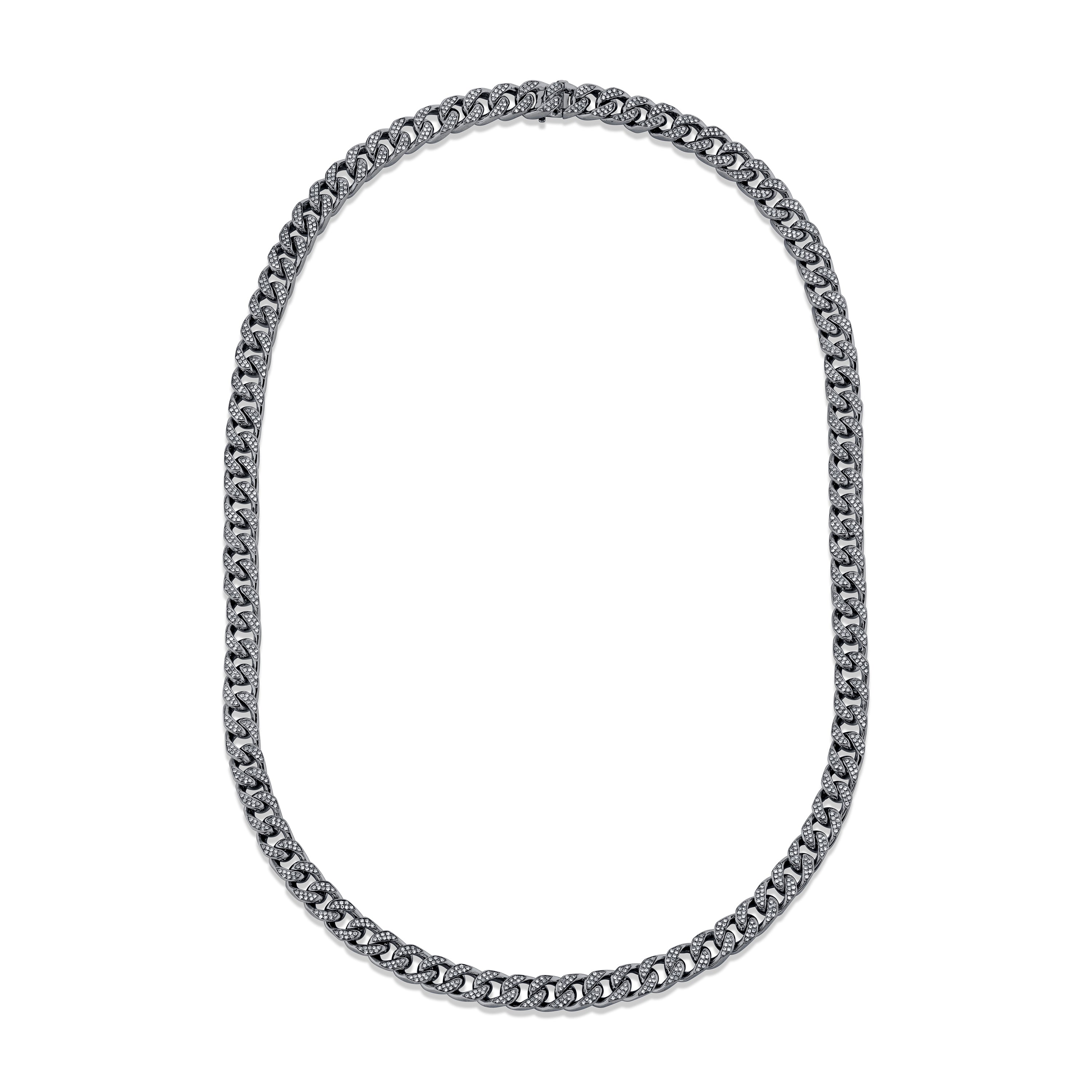 DIAMOND PAVE MEDIUM FLAT LINK NECKLACE