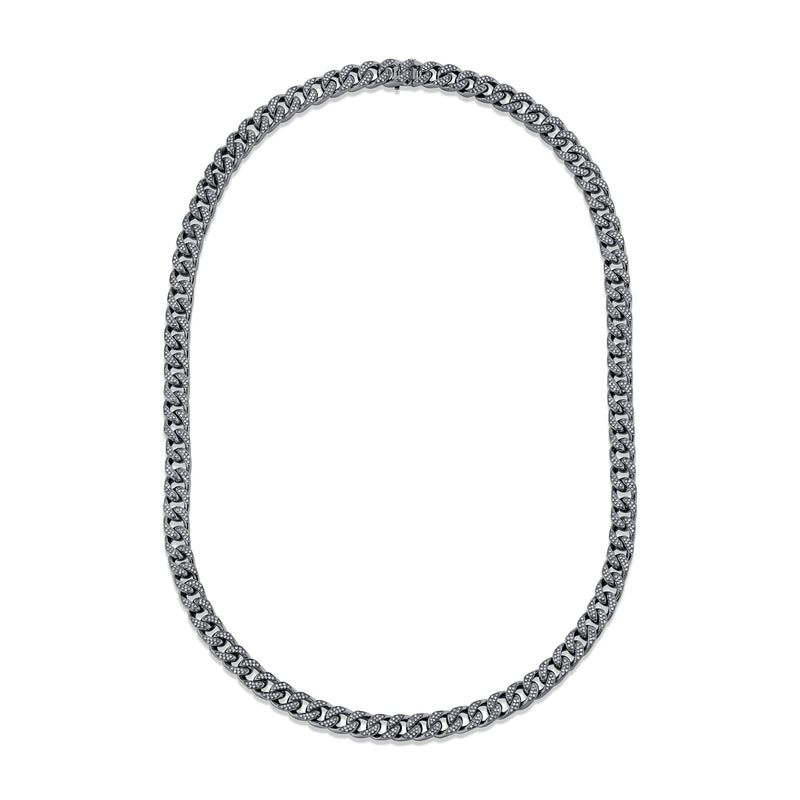 DIAMOND PAVE MEDIUM FLAT LINK NECKLACE