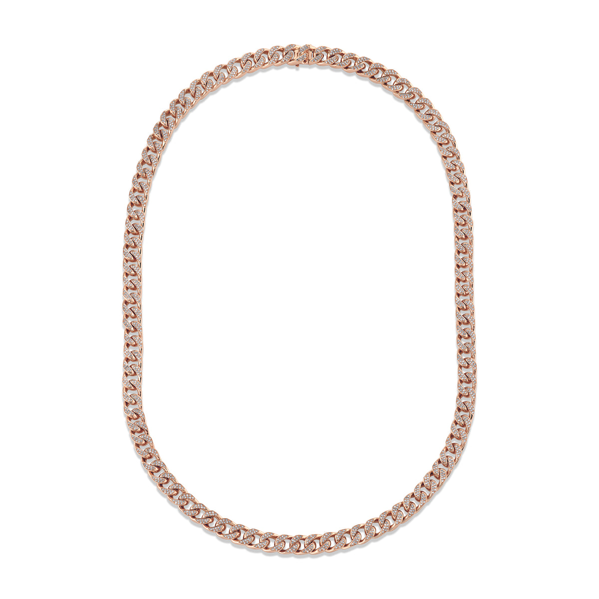 DIAMOND PAVE MEDIUM FLAT LINK NECKLACE