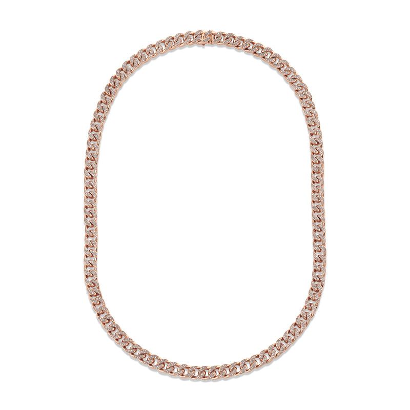 DIAMOND PAVE MEDIUM FLAT LINK NECKLACE