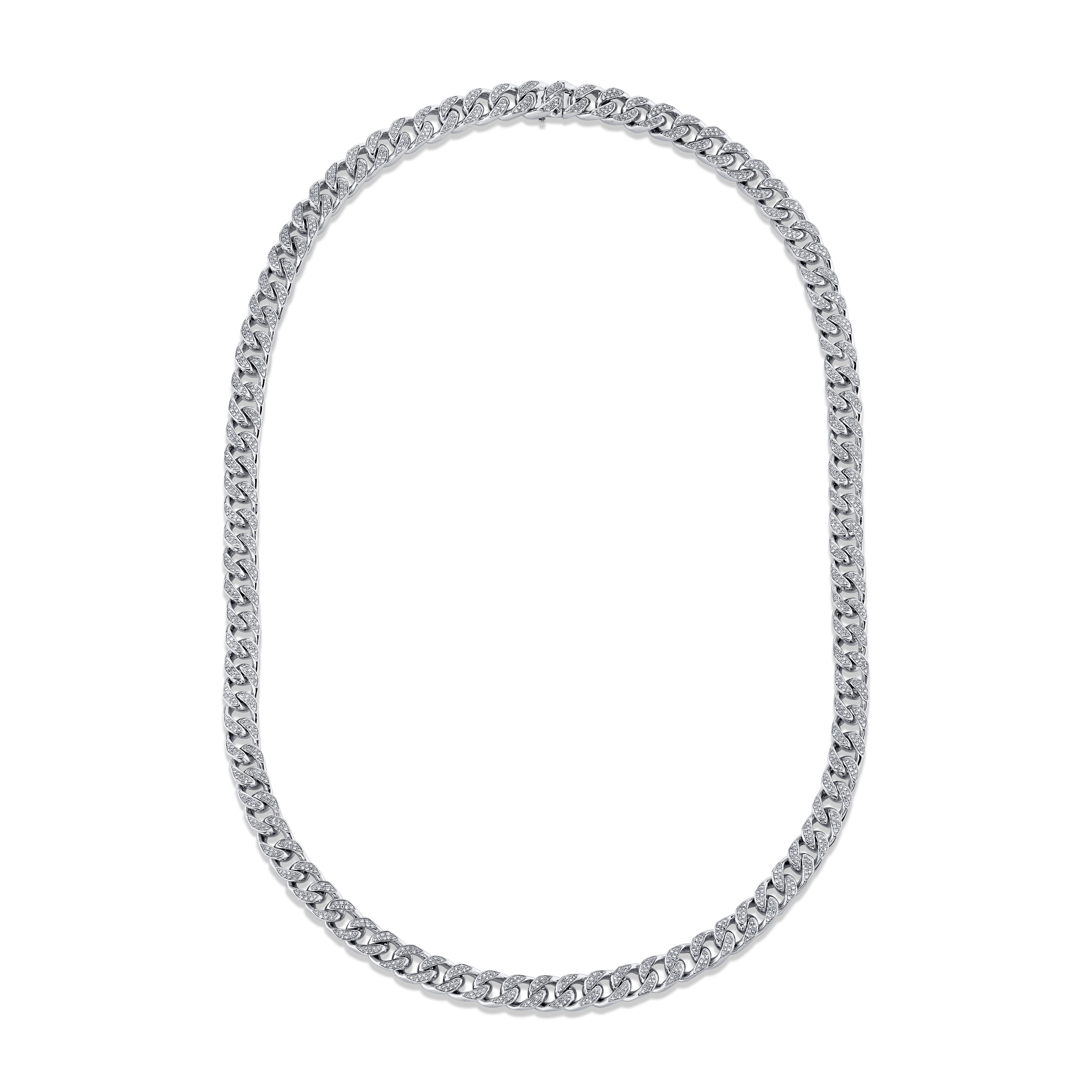 READY TO SHIP DIAMOND PAVE MEDIUM FLAT LINK NECKLACE