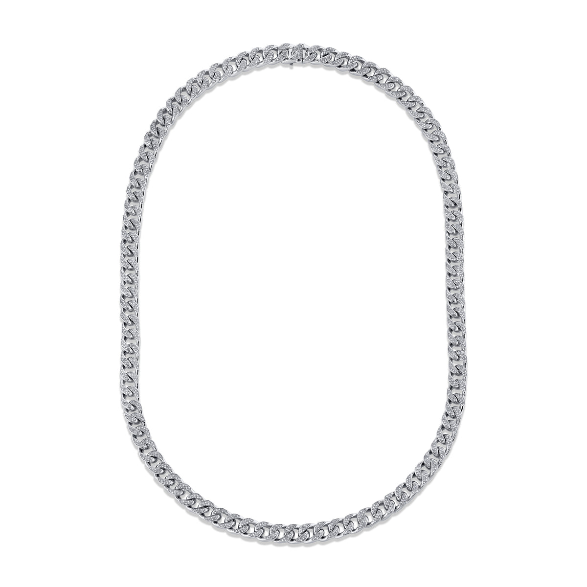 DIAMOND PAVE MEDIUM FLAT LINK NECKLACE