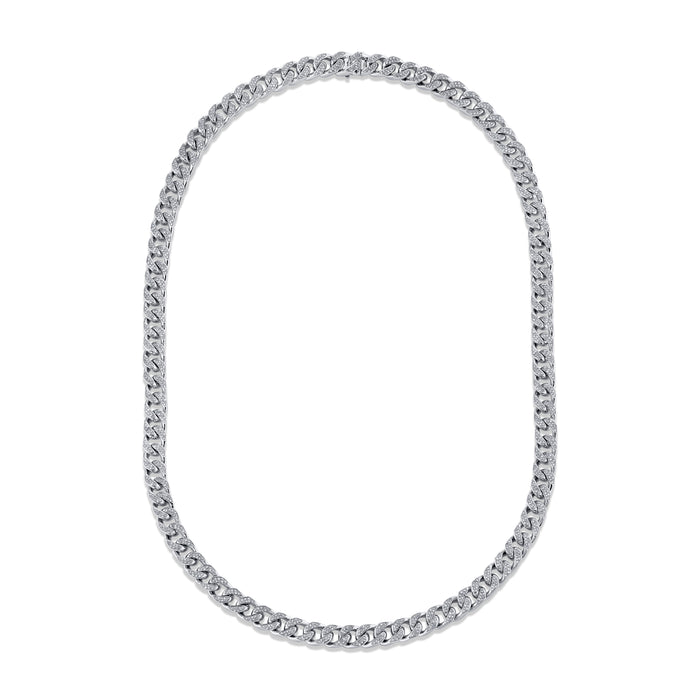 DIAMOND PAVE MEDIUM FLAT LINK NECKLACE