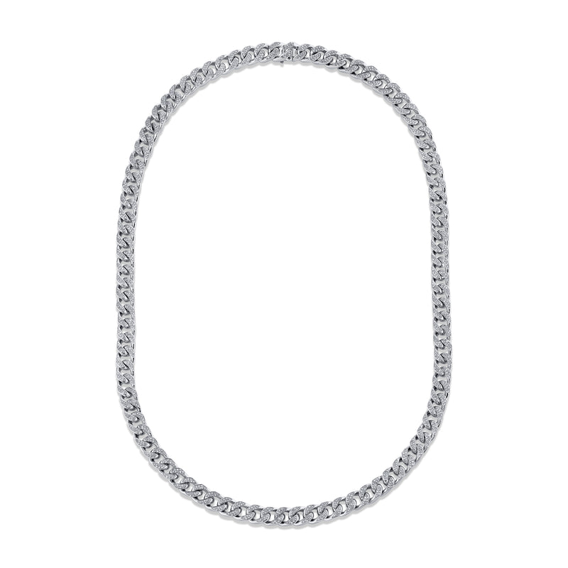 DIAMOND PAVE MEDIUM FLAT LINK NECKLACE