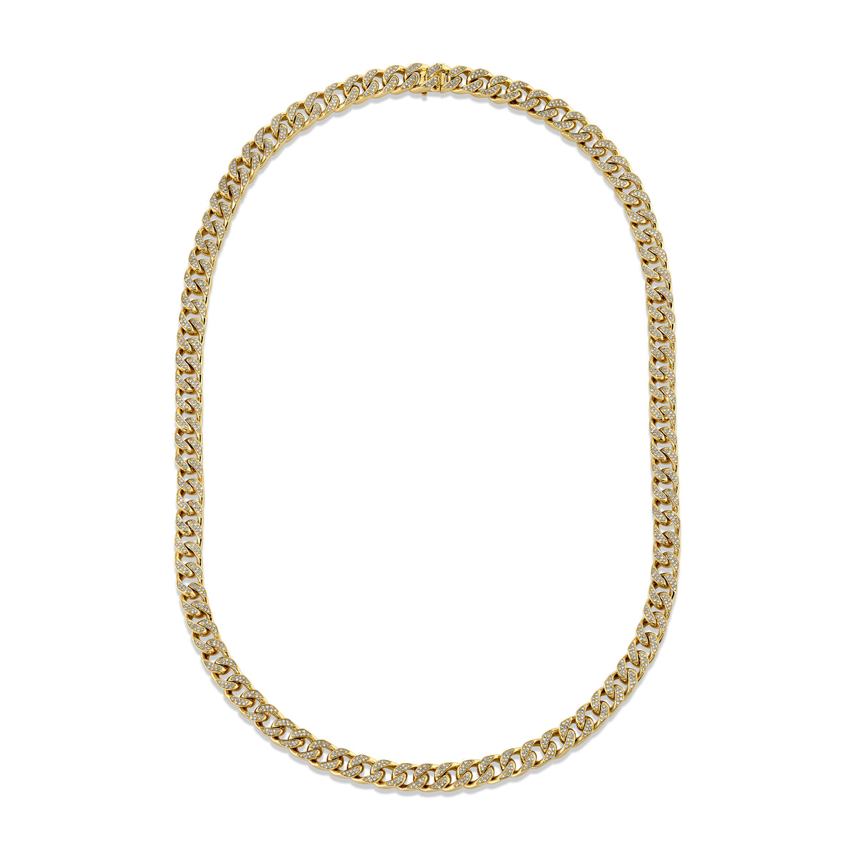 READY TO SHIP DIAMOND PAVE MEDIUM FLAT LINK NECKLACE