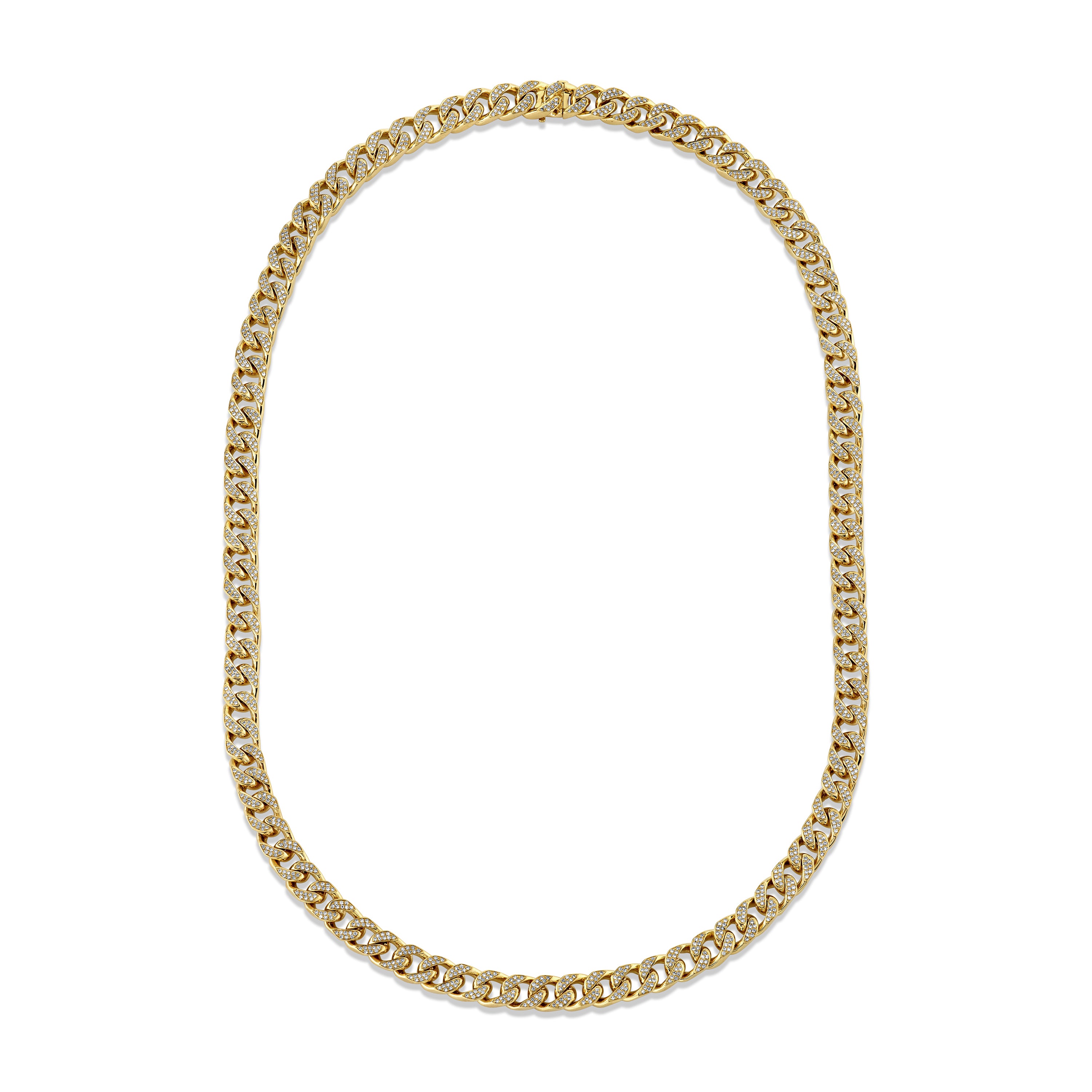 DIAMOND PAVE MEDIUM FLAT LINK NECKLACE