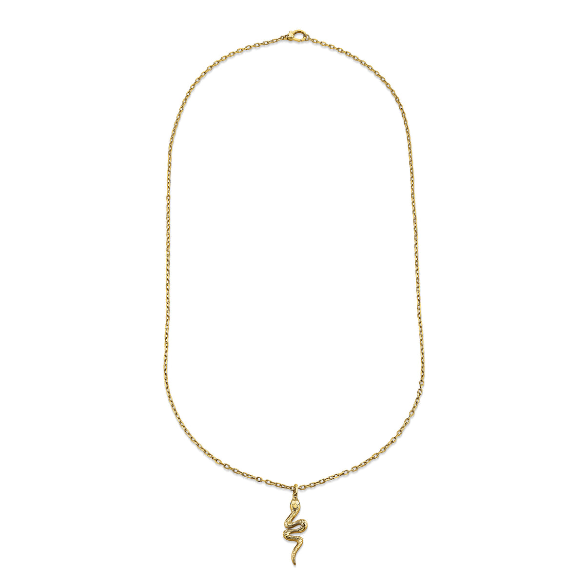 SOLID GOLD SNAKE PENDANT NECKLACE